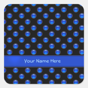 Blaue Blasen Schwarz Quadratischer Aufkleber