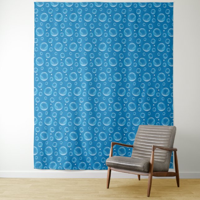 Blaue Blasen Wandteppich (Beispiel)