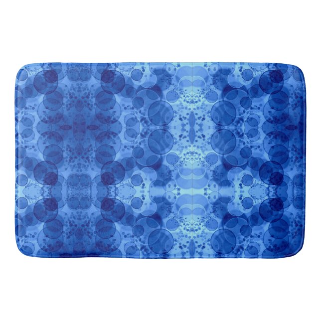 Blaue Blasenmuster-Decke Badematte (Vorderseite)