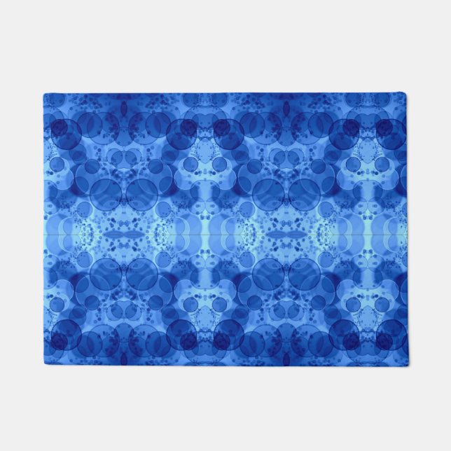 Blaue Blasenmuster-Decke Fußmatte (Vorderseite)
