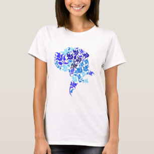 Blaue Blätter Deutsche Dogge T-Shirt
