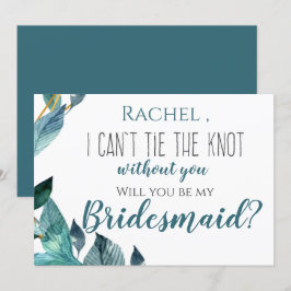 Blaue Blätter, die ich ohne dich nicht Krawatte ka Einladung