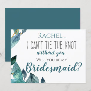 Blaue Blätter, die ich ohne dich nicht Krawatte ka Einladung