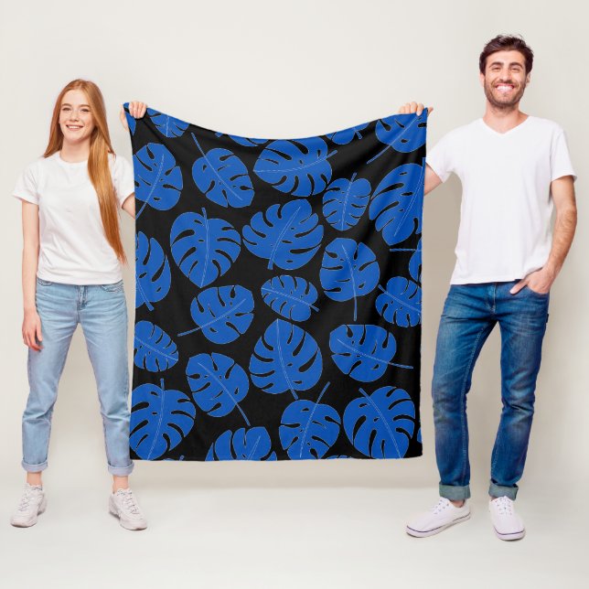 Blaue Blätter Fleecedecke (Beispiel)