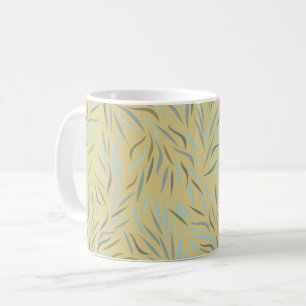 Blaue Blätter Gelbe Moderne Muster Kaffeetasse
