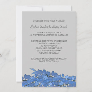 Blaue Blätter Hochzeitseinladungen Einladung