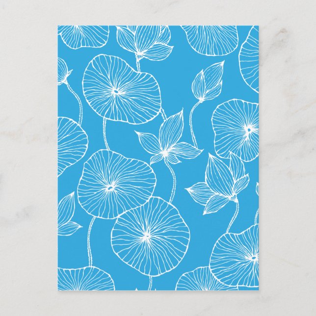 Blaue Blätter Lotus Blume Blossom Postkarte (Vorderseite)