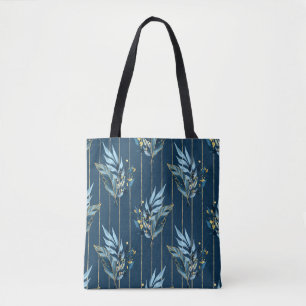 Blaue Blätter Nahtlose Wrap Hintergrund