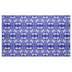 Blaue Blätter Stoff