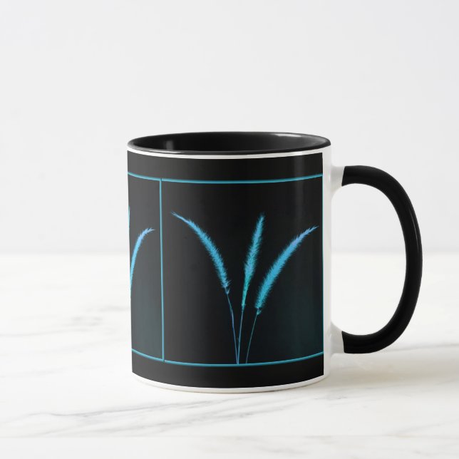 Blaue Blätter Tasse (Rechts)