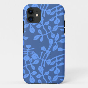 Blaue Blattmuster-iPhone-Hülle Barely There iPhone 11 Hülle