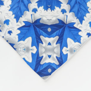 Blaue Blattmusterdecke Fleecedecke