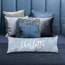 Blaue Blattsilber-Schrift Seitenschläferkissen