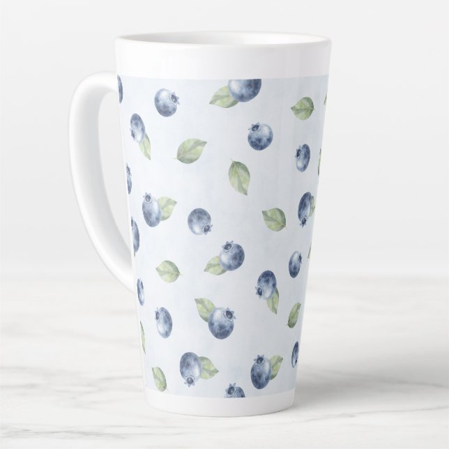 Blaue Blaubeeren Frucht   Milchtasse (Linke Ecke)