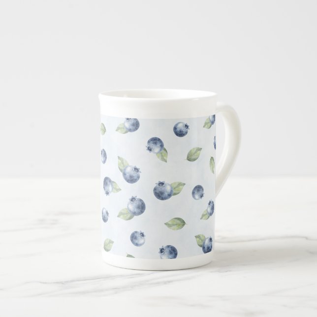 Blaue Blaubeeren Frucht   Prozellantasse (Vorderseite Rechts)