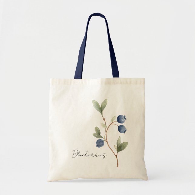 Blaue Blaubeeren Frucht Schmetterling Tragetasche (Vorne)