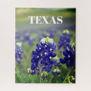 Blaue Blaublüten Texas Texanisch Floral Puzzle