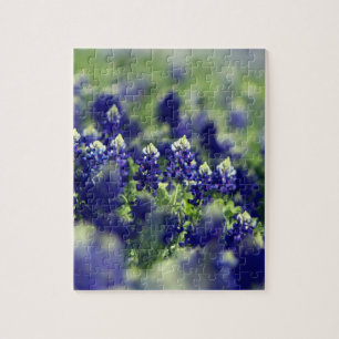 Blaue Blaublüten Texas Texanisch Floral Puzzle
