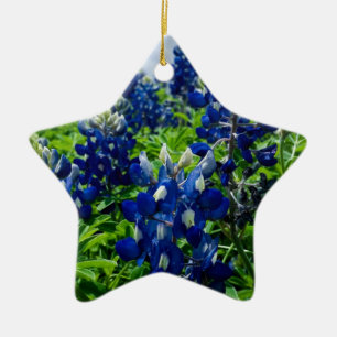 Blaue Blaue Blumen Texas Texaner Elegant Keramik Ornament