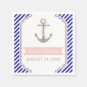 Blaue blaue Hochzeit der rosa Marineinfanterie Serviette