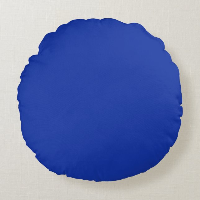 Blaue Blaue Rundes Kissen (Vorderseite)