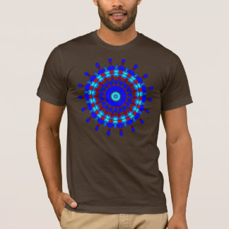 Blaue (blaue und rote) Kaleidoskop T-Shirt