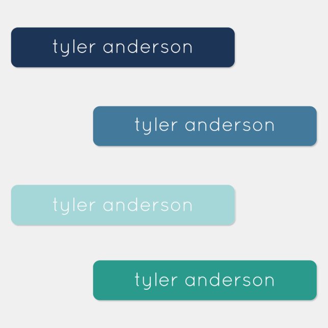 Blaue blaue, wasserdichte, klebrige Kid's Labels Etiketten (Gruppe)