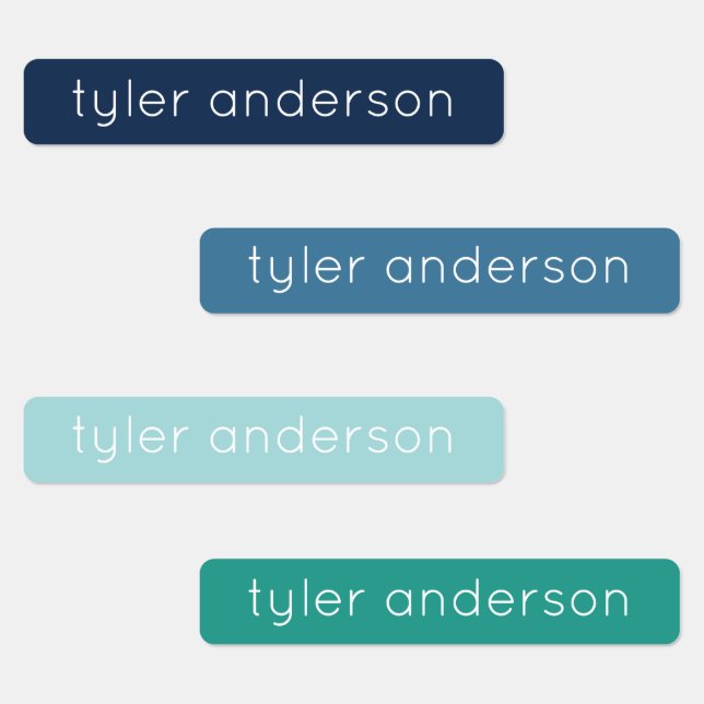 Blaue blaue, wasserdichte, klebrige Kid's Labels Etiketten (Gruppe)