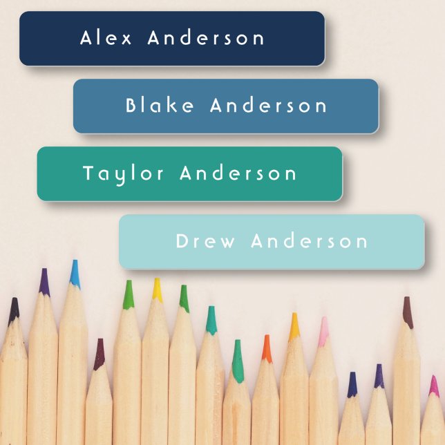 Blaue blaugrüne, wasserdichte, klebrige Kid's Labe Etiketten (Von Creator hochgeladen)