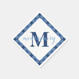 Blaue Blockname Monogramm Diamantserviette Serviette