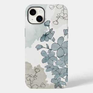 Blaue Blume Aquarell Naturboho sauber Case-Mate iPhone 14 Plus Hülle