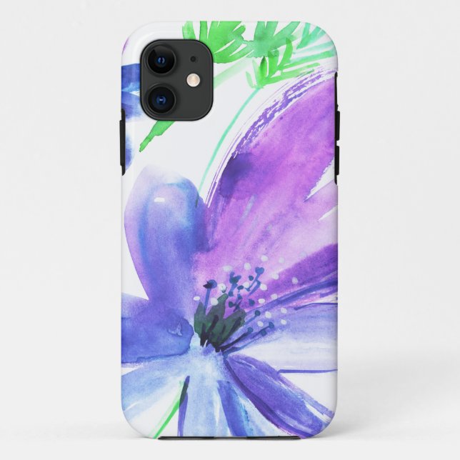 Blaue Blume Aquarellkunst Case-Mate iPhone Hülle (Rückseite)