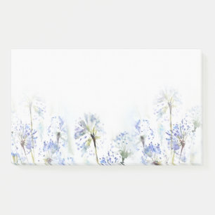 Blaue Blume Aquarellskizze Post-it Klebezettel