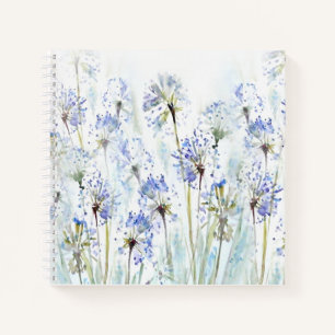 Blaue Blume Aquarellzeichnung Notizbuch