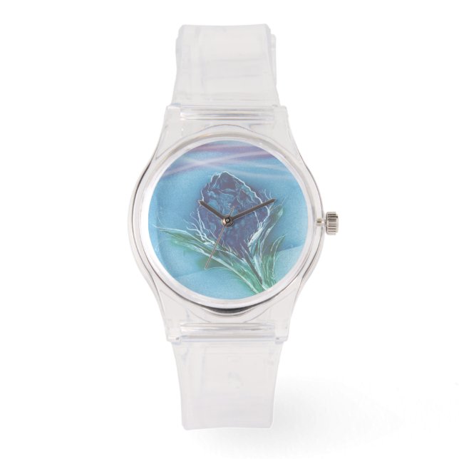 Blaue Blume Armbanduhr (Vorderseite)