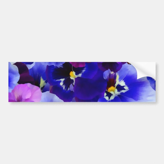 Blaue Blume Autoaufkleber (Vorne)