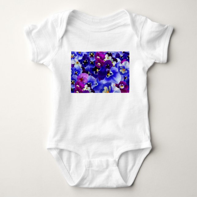 Blaue Blume Baby Strampler (Vorderseite)