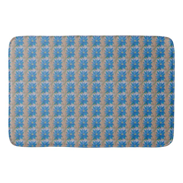 Blaue Blume Badematte (Vorderseite)