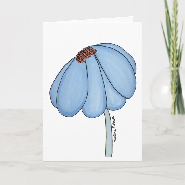 Blaue Blume Blank Karte (Vorderseite)