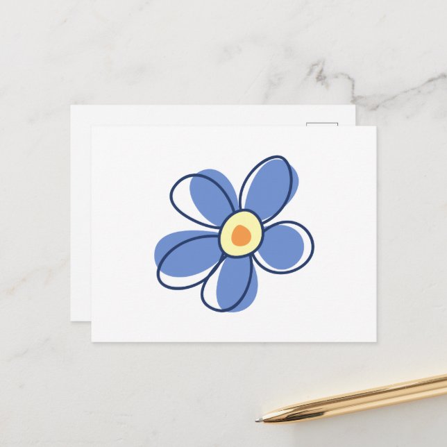 Blaue Blume, Blume Blossom, Blume im Blut Postkarte (Vorderseite/Rückseite Beispiel)
