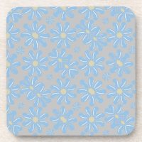 Blaue Blume Blumenmuster - Untersetzer