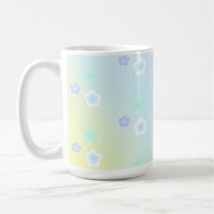 Blaue Blume Blütenfarbenes Muster Kaffeetasse