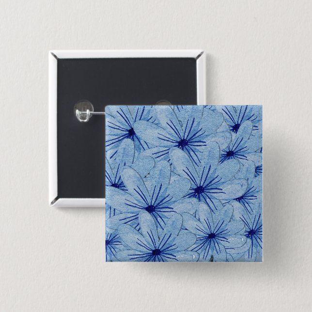 Blaue Blume Bouquet Button (Vorne & Hinten)