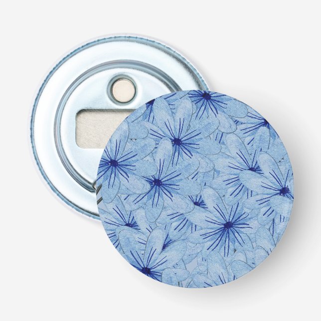 Blaue Blume Bouquet Flaschenöffner (Vorderseite)