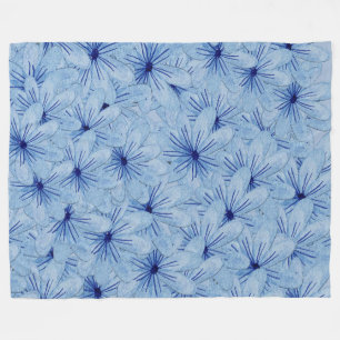Blaue Blume Bouquet Fleecedecke