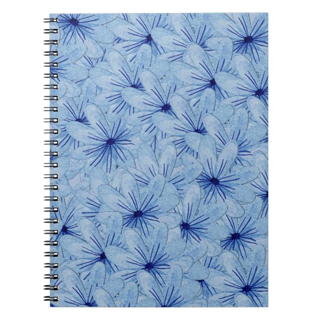 Blaue Blume Bouquet Notizblock (Vorderseite)
