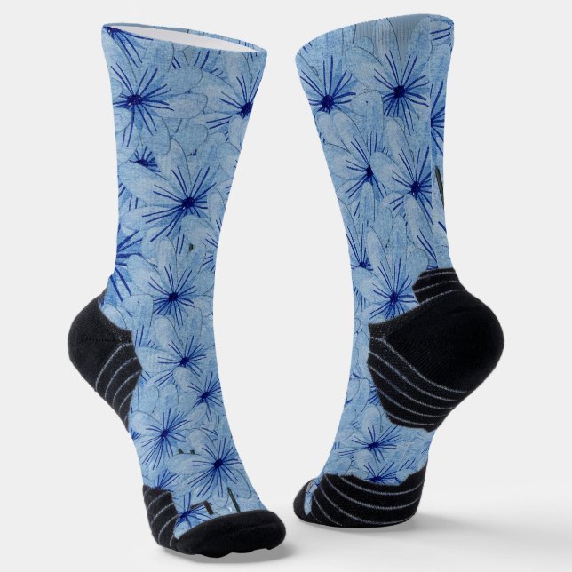 Blaue Blume Bouquet Socken (Gewinkelt)