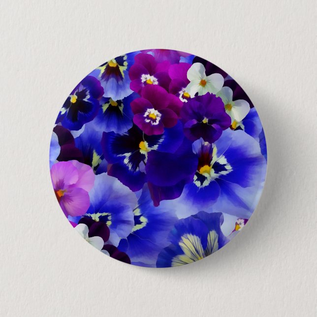 Blaue Blume Button (Vorderseite)