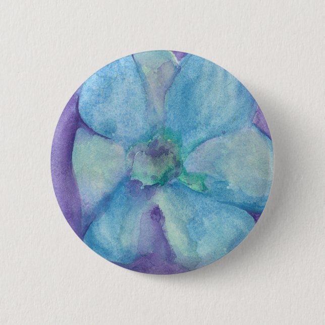 Blaue Blume Button (Vorderseite)