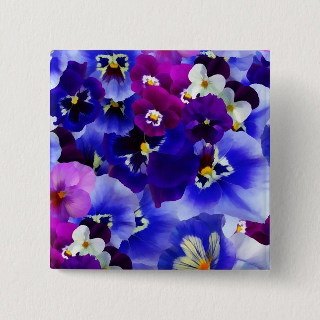 Blaue Blume Button (Vorderseite)